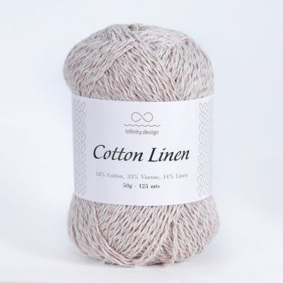 Infinity Design Cotton Linen (1015 суровый) 53% хлопок, 33% вискоза, 14%  лен 50 гр/125 м